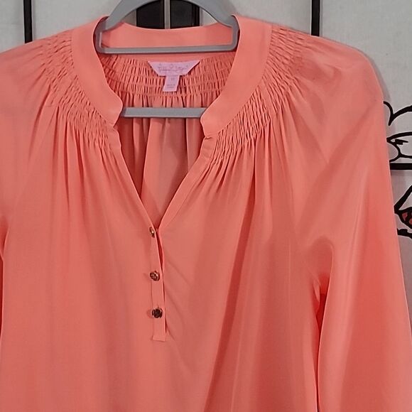 Lilly Pulitzer Women 100% Silk Elsa Blouse - Picture 3 of 9